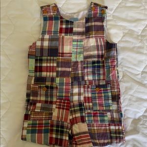 Sleeveless checkered jumpsuit